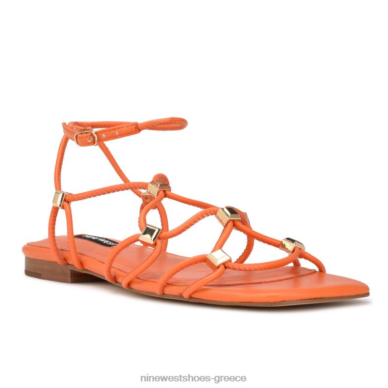 Nine West majah strappy flat σανδάλια 2JJ4N15 πορτοκάλι