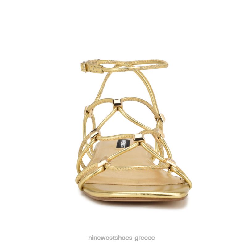 Nine West majah strappy flat σανδάλια 2JJ4N17 χρυσός