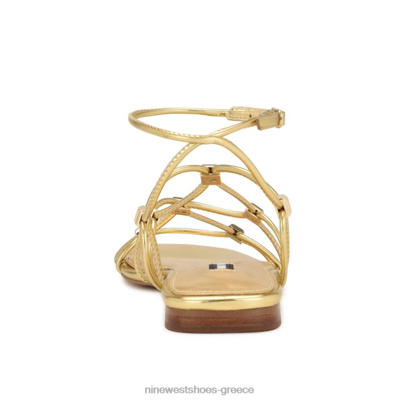 Nine West majah strappy flat σανδάλια 2JJ4N17 χρυσός