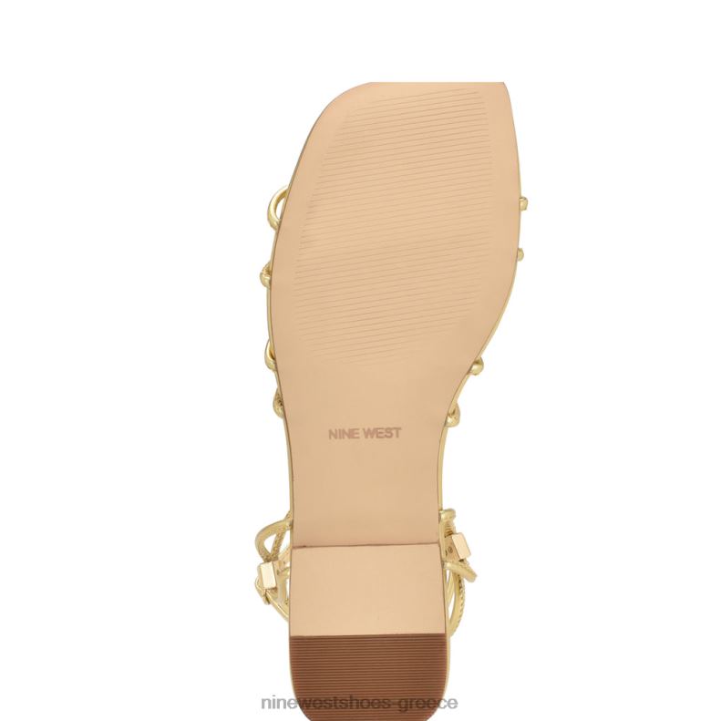 Nine West majah strappy flat σανδάλια 2JJ4N17 χρυσός