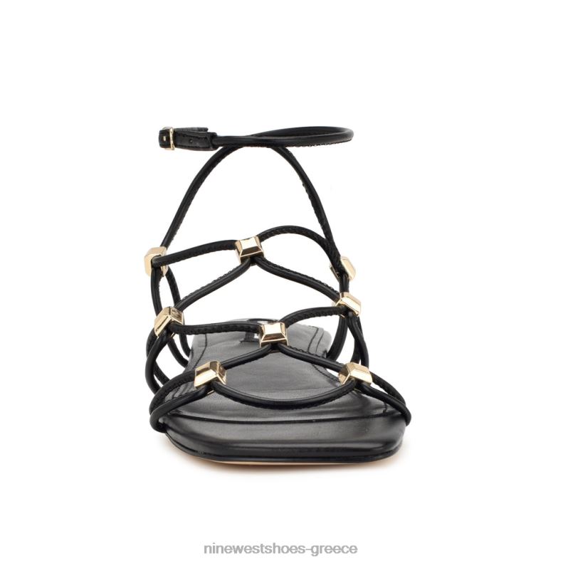 Nine West majah strappy flat σανδάλια 2JJ4N18 μαύρος