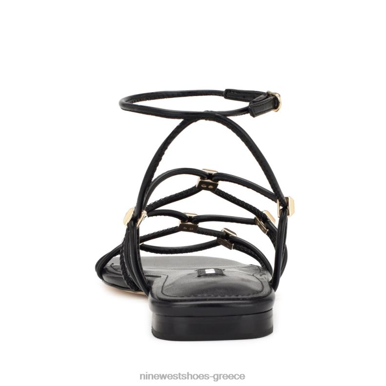 Nine West majah strappy flat σανδάλια 2JJ4N18 μαύρος