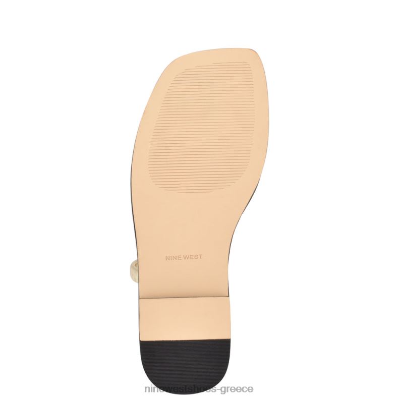 Nine West σανδάλια mavis flat slide 2JJ4N4 μαύρο χρυσό κρύσταλλο