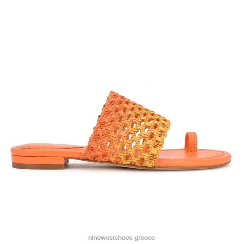 Nine West nolah flat slide σανδάλια 2JJ4N33 πορτοκαλί κίτρινο ombre