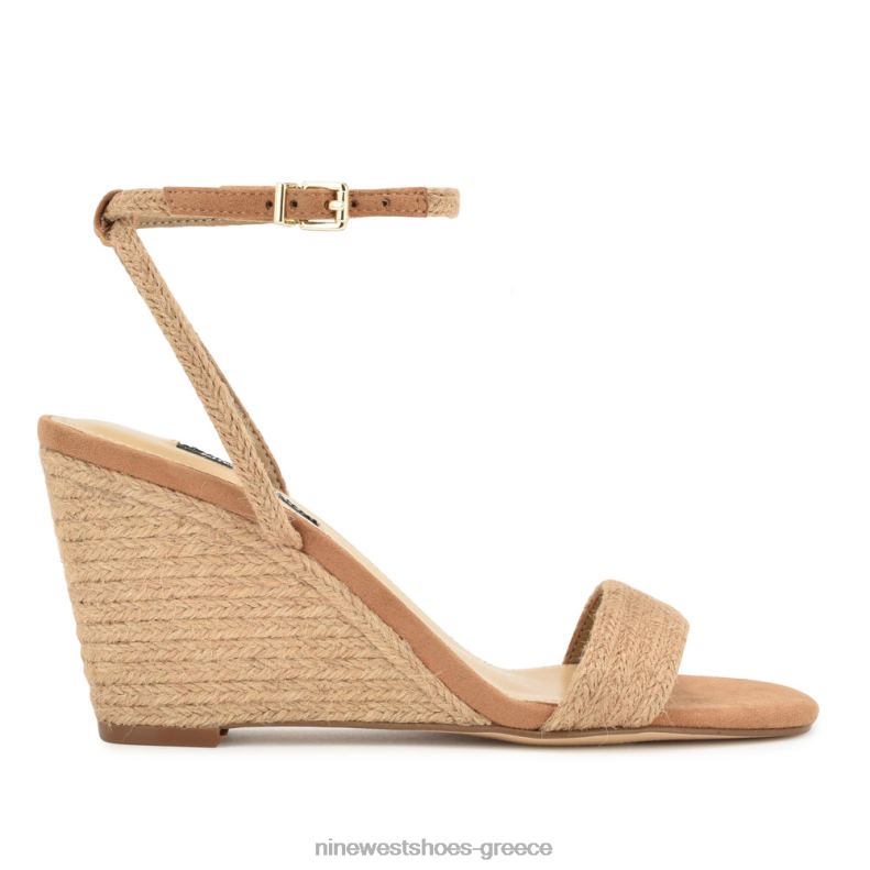 Nine West σανδάλια nile wedge 2JJ4N828 μαύρισμα υφαντό