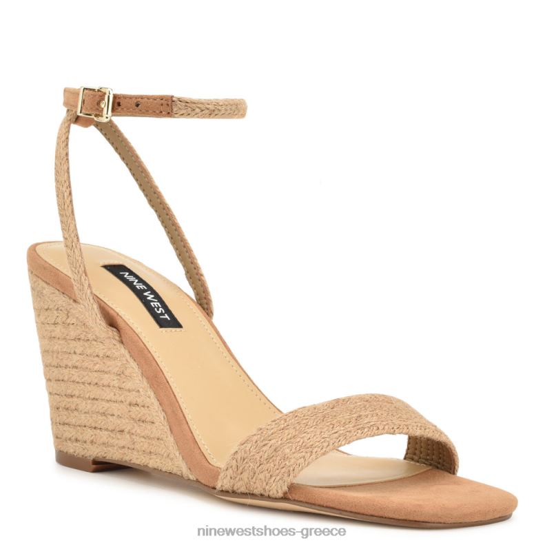 Nine West σανδάλια nile wedge 2JJ4N828 μαύρισμα υφαντό