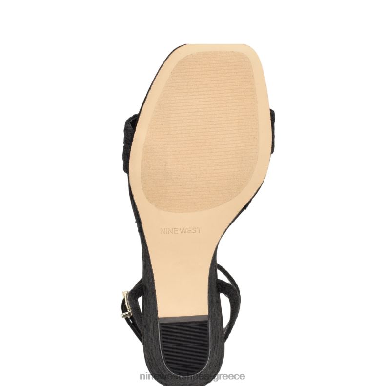 Nine West σανδάλια nile wedge 2JJ4N830 μαύρο υφαντό