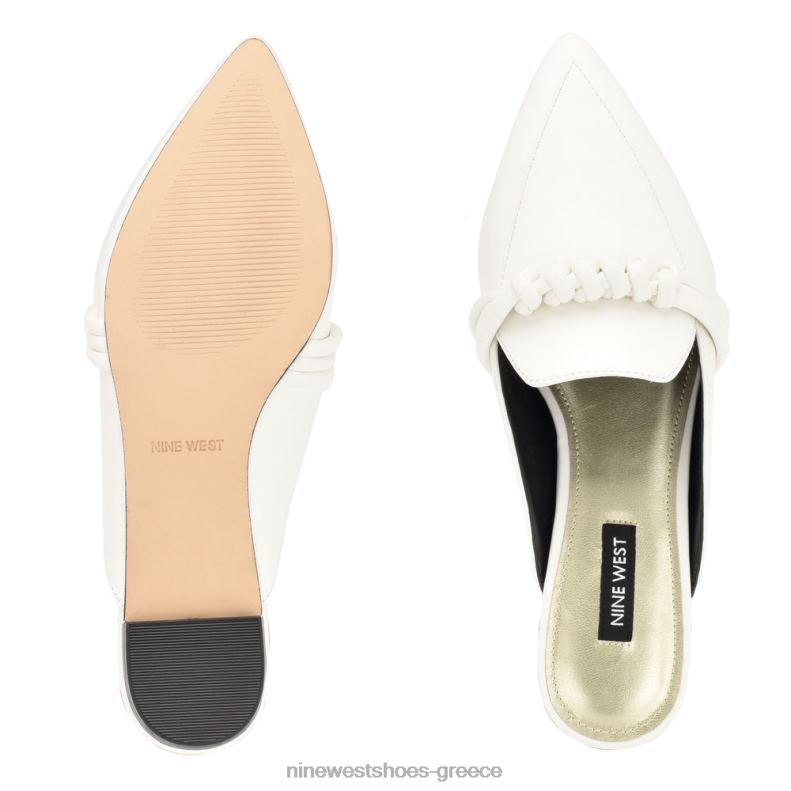 Nine West aliby flat mules 2JJ4N2106 άσπρο