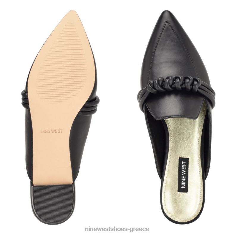 Nine West aliby flat mules 2JJ4N2107 μαύρος