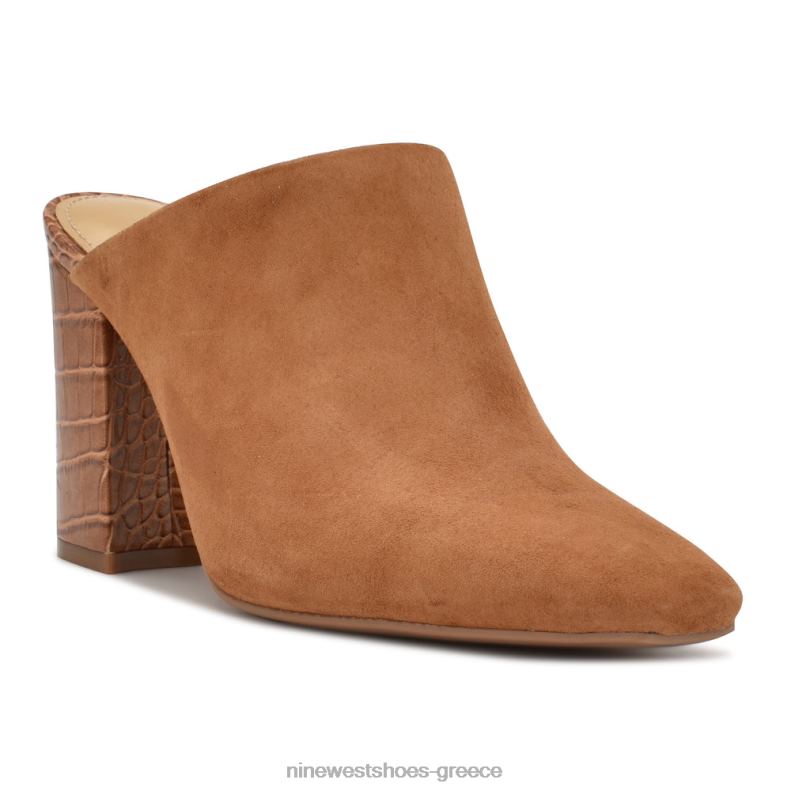 Nine West αριάνο τακούνια clog mules 2JJ4N694 κονιάκ σουέτ/κροκό