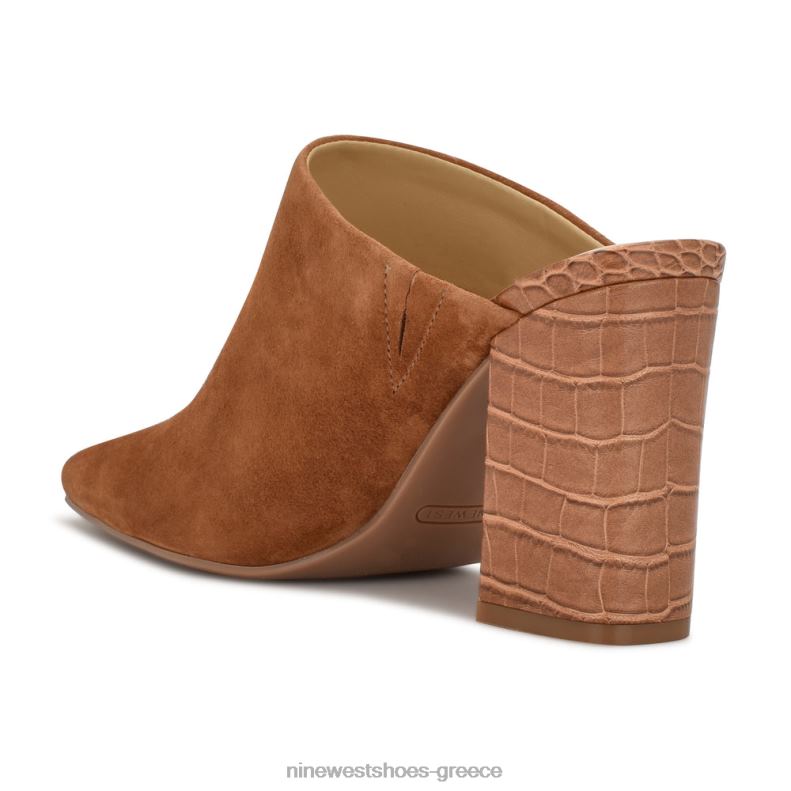 Nine West αριάνο τακούνια clog mules 2JJ4N694 κονιάκ σουέτ/κροκό