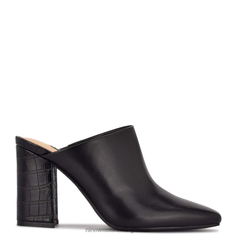 Nine West αριάνο τακούνια clog mules 2JJ4N695 μαύρο δέρμα