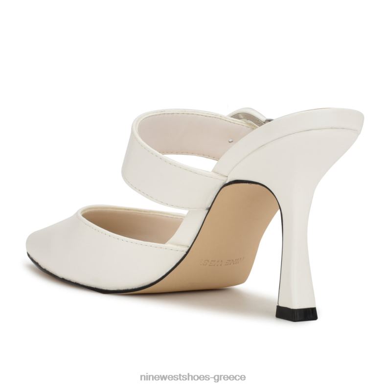 Nine West sanra pointy toe με τακούνι mules 2JJ4N684 άσπρο