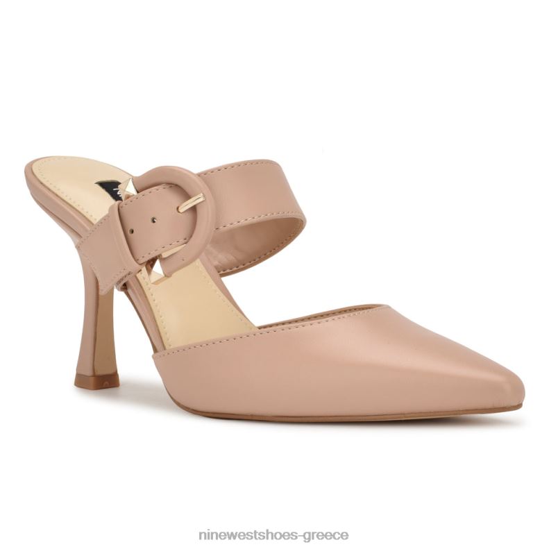 Nine West sanra pointy toe με τακούνι mules 2JJ4N685 μετά βίας γυμνό