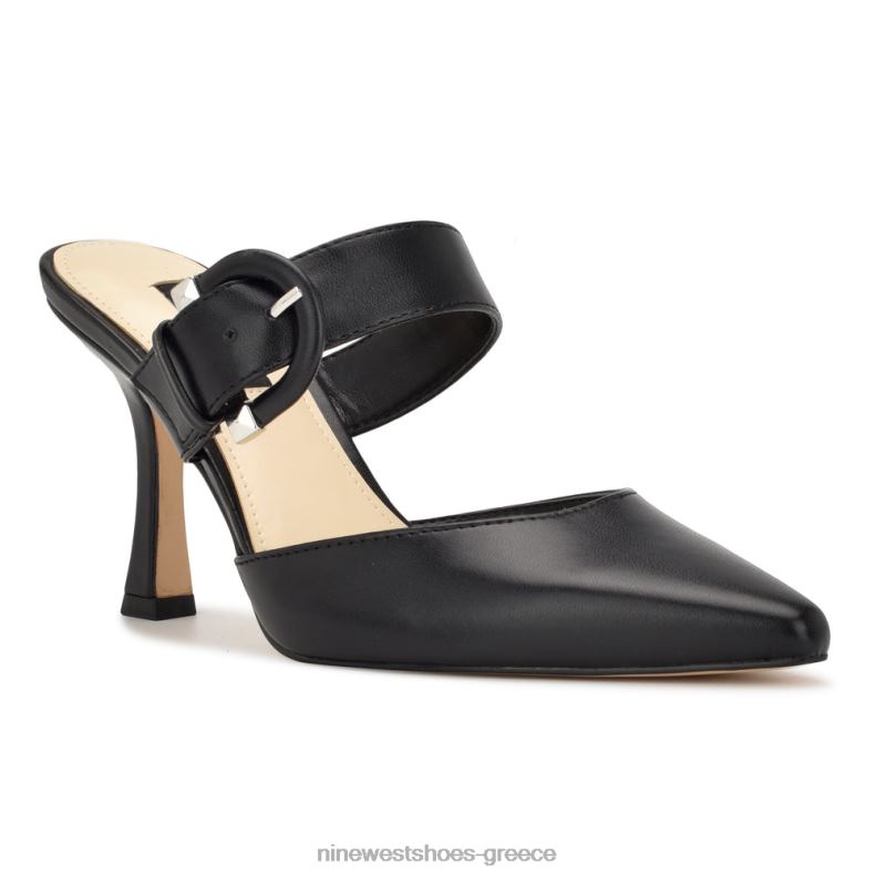 Nine West sanra pointy toe με τακούνι mules 2JJ4N686 μαύρος