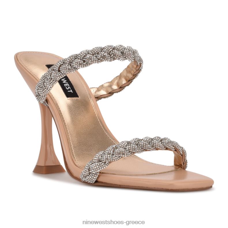 Nine West πέδιλα με φερμουάρ με τακούνι 2JJ4N1808 ανοιχτό ροζ κρύσταλλο