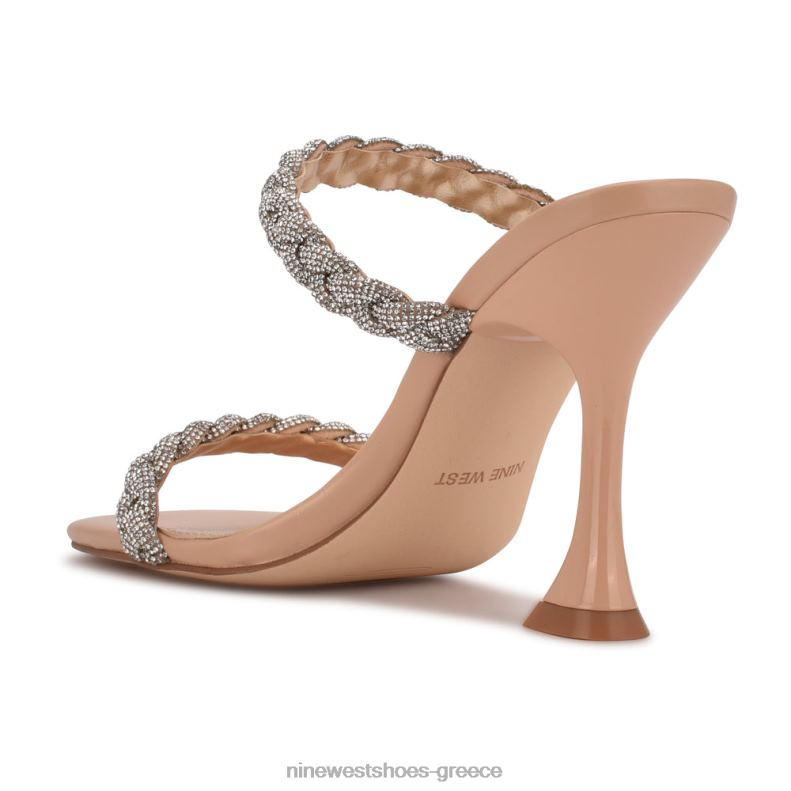 Nine West πέδιλα με φερμουάρ με τακούνι 2JJ4N1808 ανοιχτό ροζ κρύσταλλο