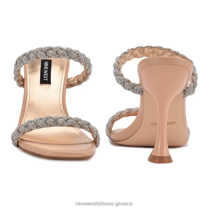 Nine West πέδιλα με φερμουάρ με τακούνι 2JJ4N1808 ανοιχτό ροζ κρύσταλλο