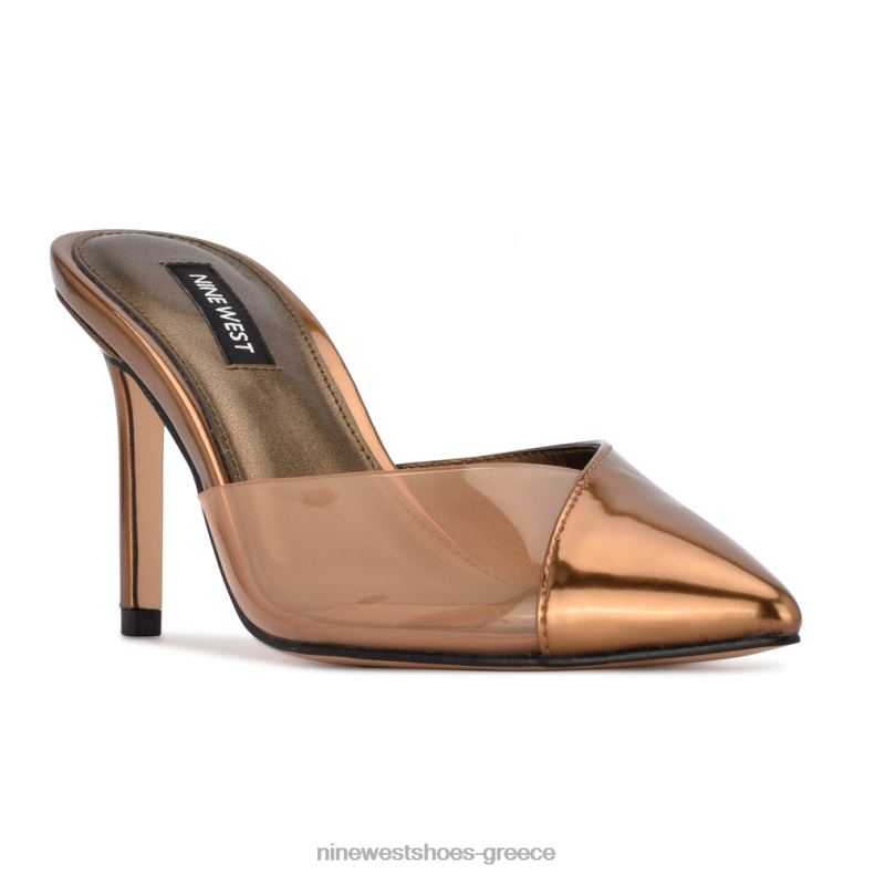 Nine West διαφάνειες με τακούνι ellia 2JJ4N706 μπρονζέ καθρέφτης μεταλλικός