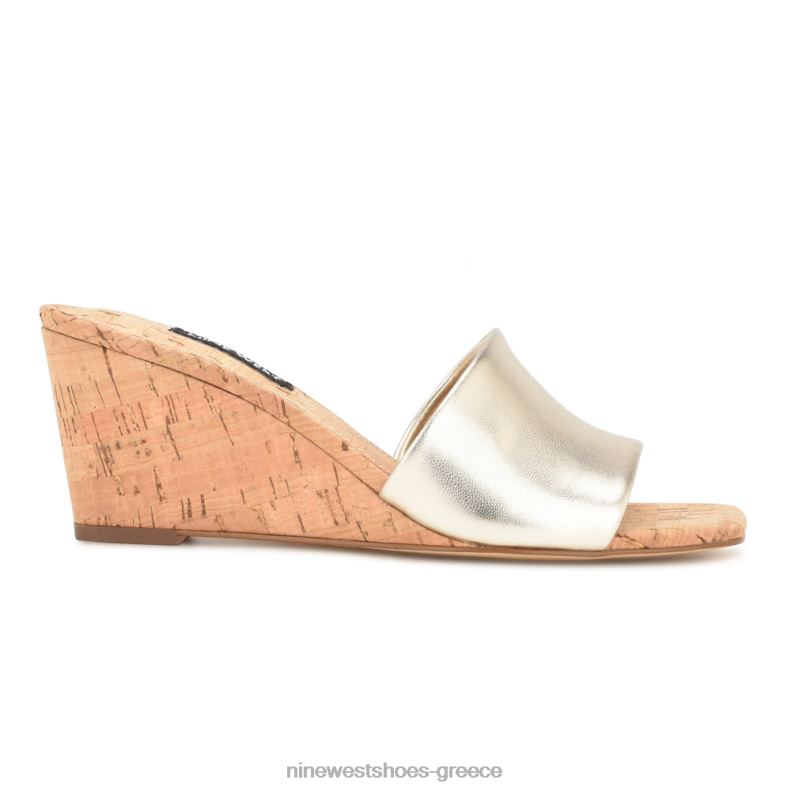 Nine West σανδάλια kerina wedge slide 2JJ4N656 πλατίνο