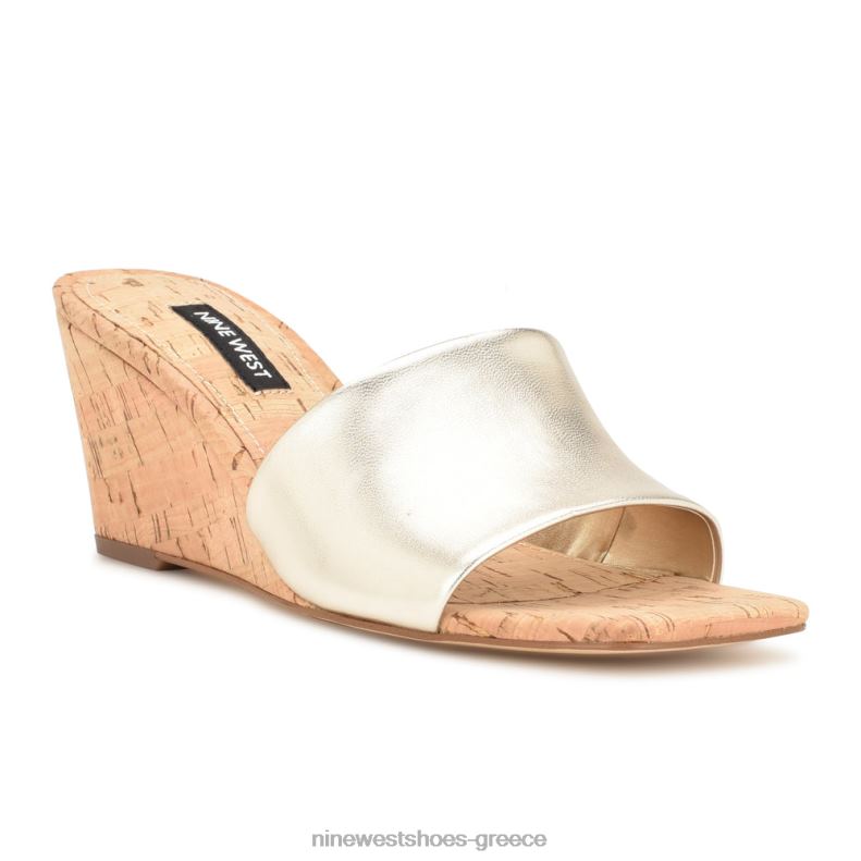 Nine West σανδάλια kerina wedge slide 2JJ4N656 πλατίνο