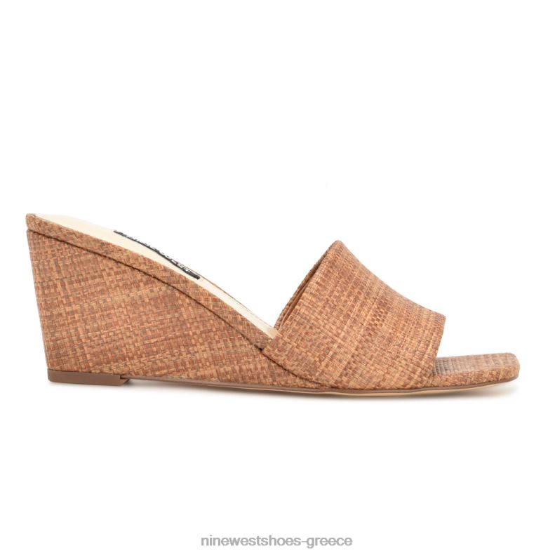 Nine West σανδάλια kerina wedge slide 2JJ4N657 καφέ ράφια