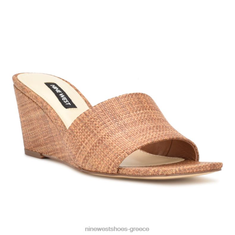 Nine West σανδάλια kerina wedge slide 2JJ4N657 καφέ ράφια