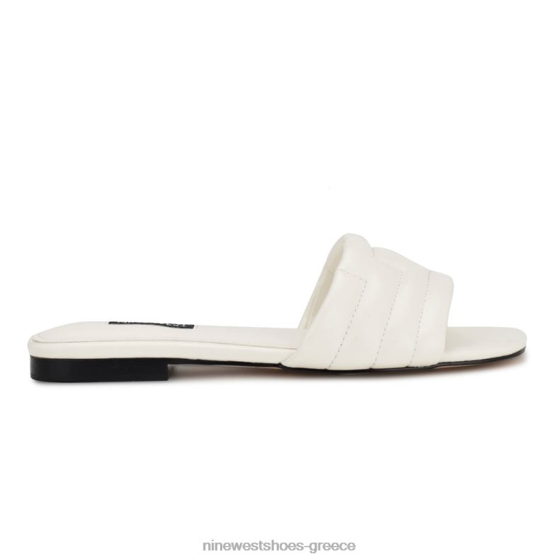 Nine West φλατ πέδιλα menqs slide 2JJ4N2088 άσπρο