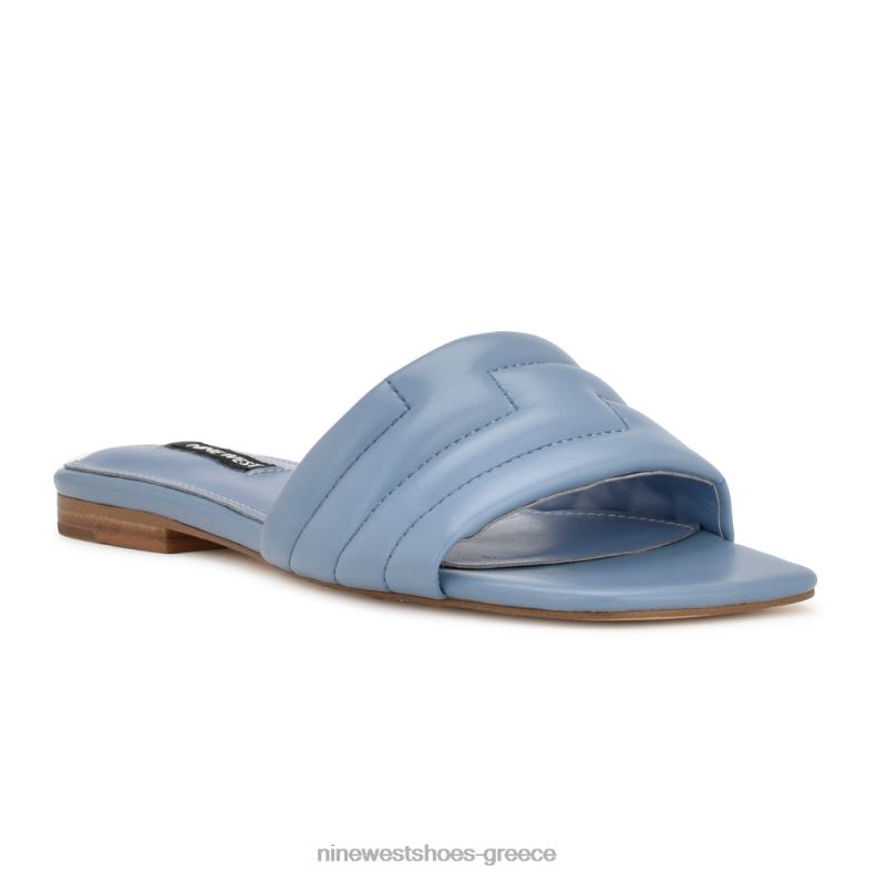 Nine West φλατ πέδιλα menqs slide 2JJ4N2090 γαλάζιο