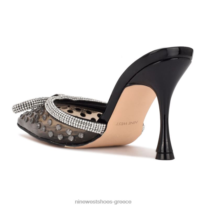 Nine West διαφάνειες με τακούνι nanita 2JJ4N1889 μαύρο/καπνό κρύσταλλο