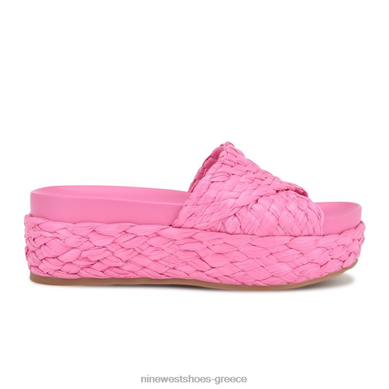 Nine West σανδάλια slide canni espadrille 2JJ4N646 ροζ ράφια