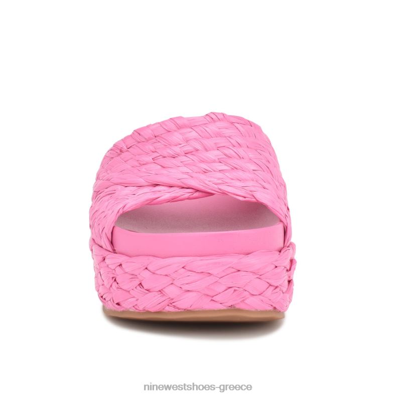 Nine West σανδάλια slide canni espadrille 2JJ4N646 ροζ ράφια