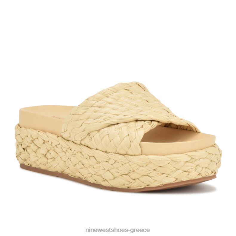 Nine West σανδάλια slide canni espadrille 2JJ4N647 φυσική ράφια