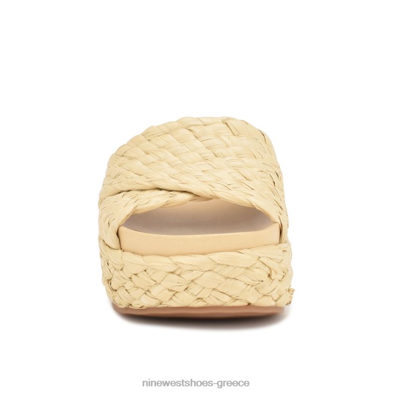 Nine West σανδάλια slide canni espadrille 2JJ4N647 φυσική ράφια