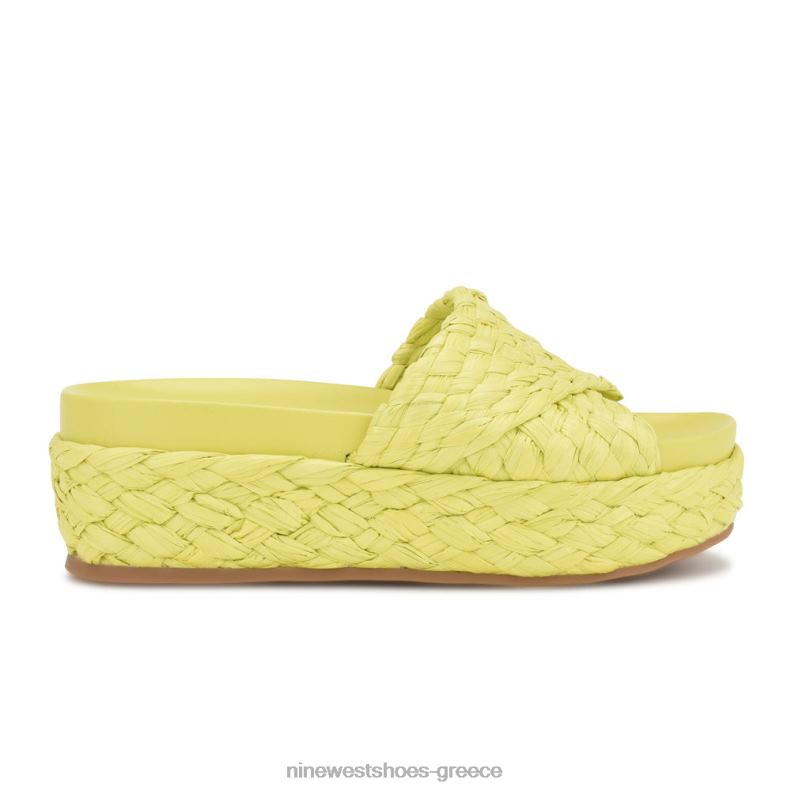 Nine West σανδάλια slide canni espadrille 2JJ4N648 ασβέστη πράσινη ράφια