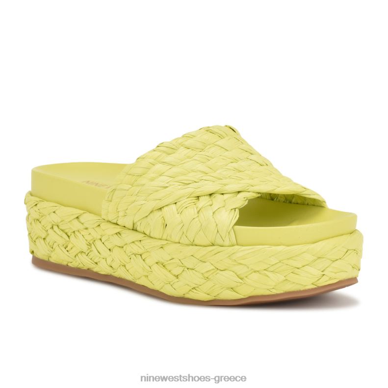 Nine West σανδάλια slide canni espadrille 2JJ4N648 ασβέστη πράσινη ράφια