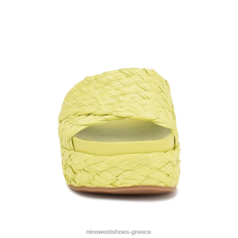 Nine West σανδάλια slide canni espadrille 2JJ4N648 ασβέστη πράσινη ράφια