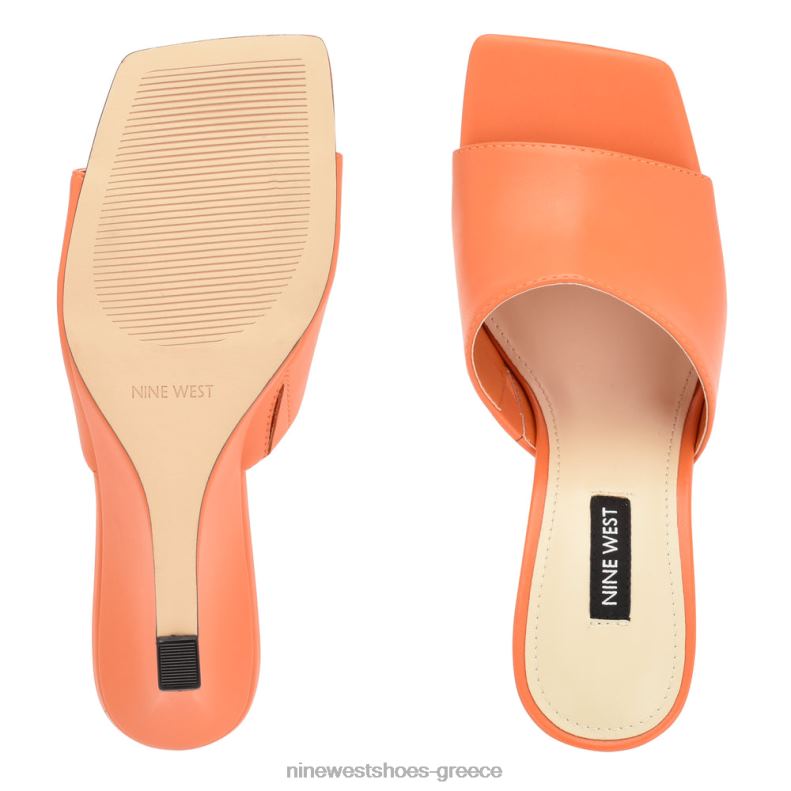 Nine West σανδάλια slide rovah wedge 2JJ4N682 πορτοκάλι