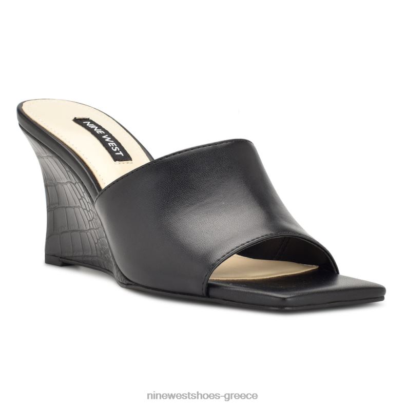 Nine West σανδάλια slide rovah wedge 2JJ4N683 μαύρος