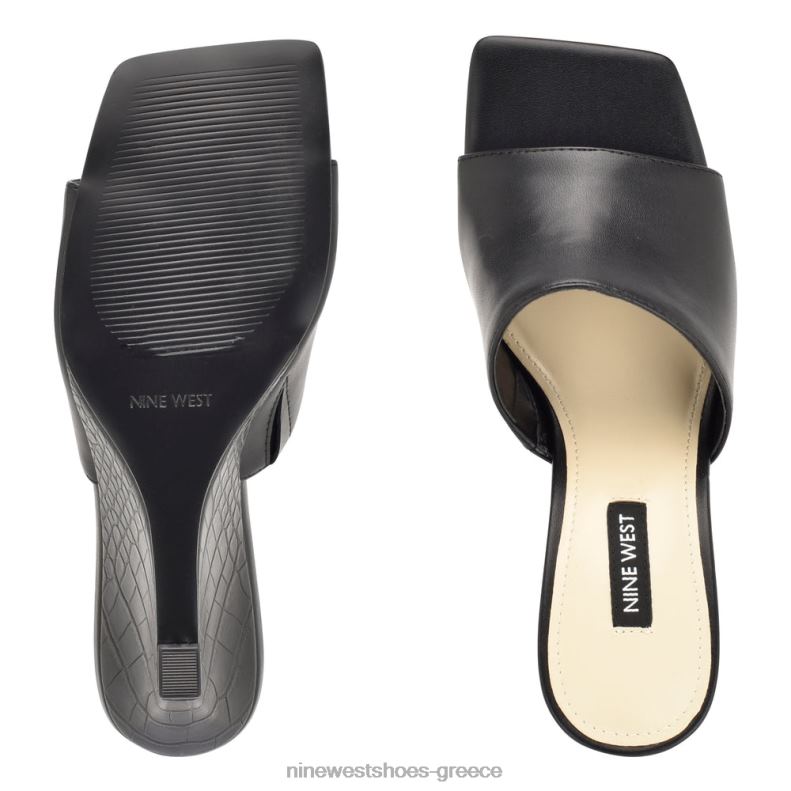 Nine West σανδάλια slide rovah wedge 2JJ4N683 μαύρος