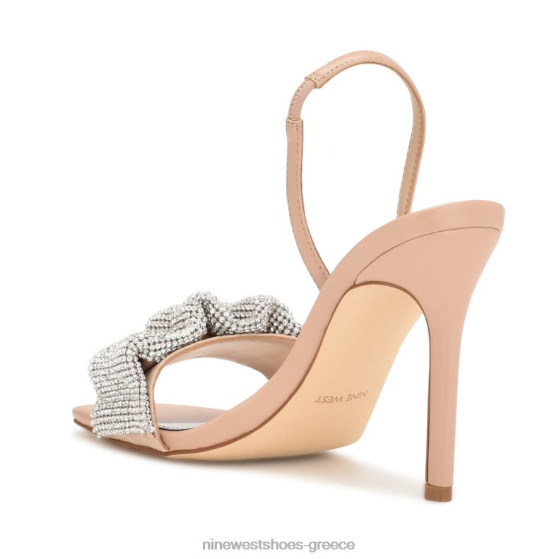 Nine West σανδάλια με τακούνι 2JJ4N1857 ελάχιστα γυμνό κρύσταλλο