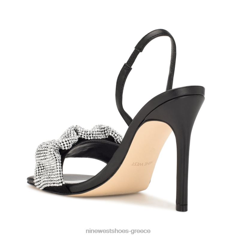 Nine West σανδάλια με τακούνι 2JJ4N1858 μαύρο κρύσταλλο