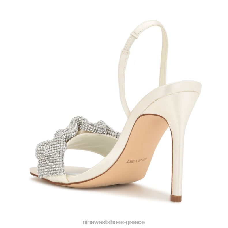 Nine West σανδάλια με τακούνι 2JJ4N1859 ιβουάρ σατέν