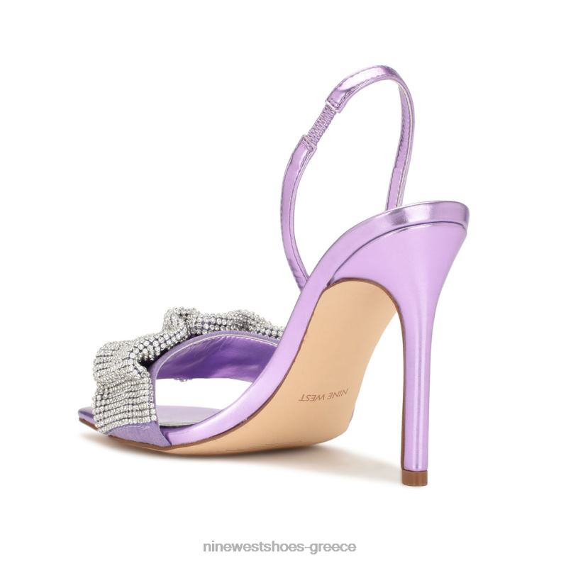 Nine West σανδάλια με τακούνι 2JJ4N1860 ανοιχτό μωβ κρύσταλλο