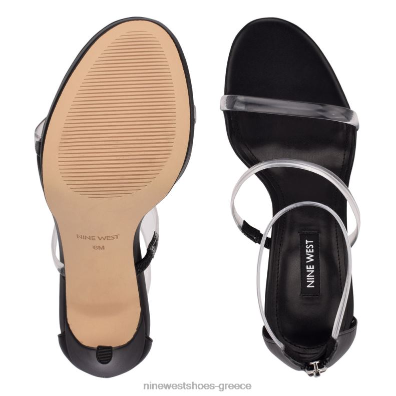 Nine West πέδιλα με λέα τακούνι 2JJ4N1935 καθαρό/μαύρο