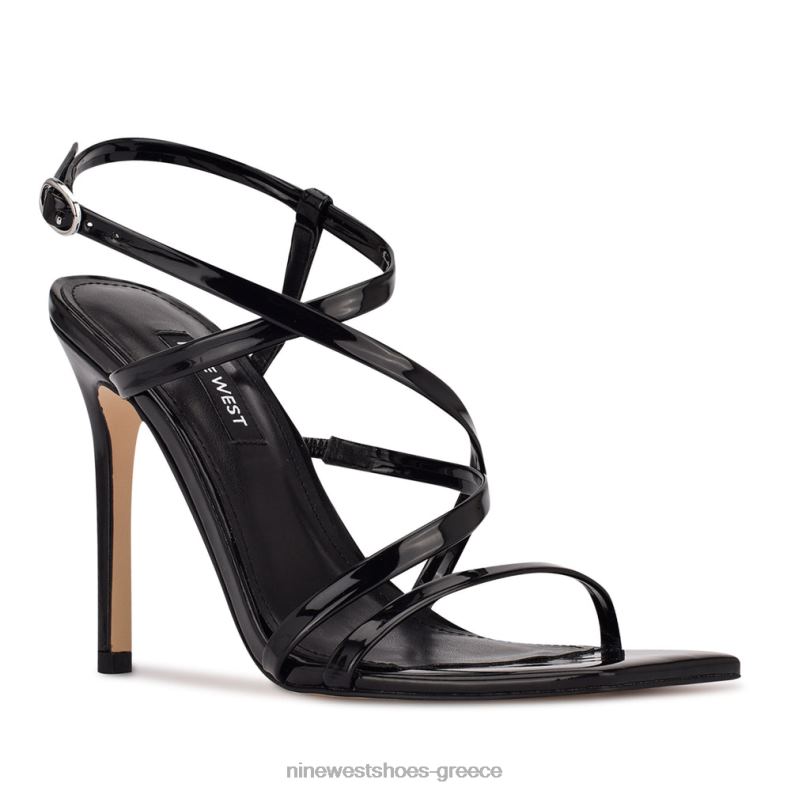 Nine West σανδάλια με τακούνι από πλακάκι 2JJ4N1955 μαύρος