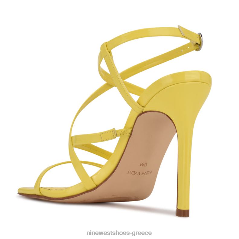 Nine West σανδάλια με τακούνι από πλακάκι 2JJ4N1958 κίτρινος