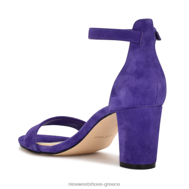 Nine West πέδιλα φτέρνας με λουράκι αστραγάλου 2JJ4N2156 μωβ σουέτ