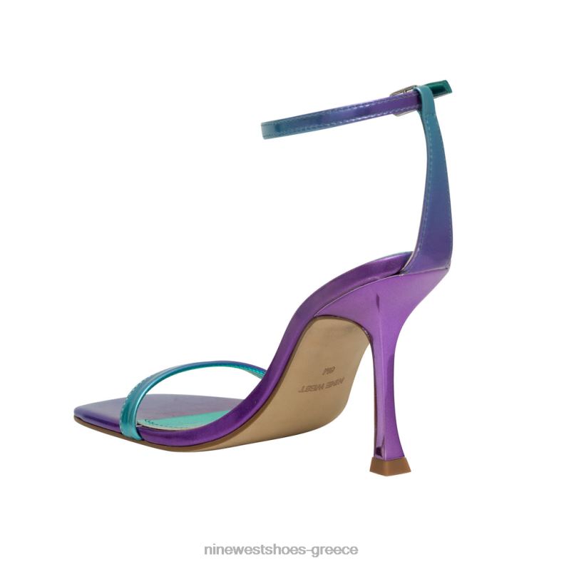 Nine West ναι σανδάλια με λουράκι στον αστράγαλο 2JJ4N411 μωβ/μπλε ombre ιριδίζον