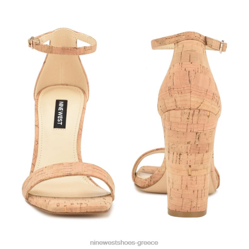 Nine West σανδάλια με λουράκι στον αστράγαλο 2JJ4N422 φυσικός φελλός